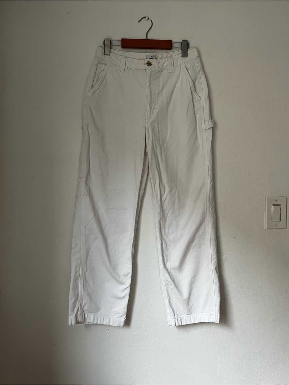 TNA White Straight-Leg Workwear Pants - Picture 2 of 5